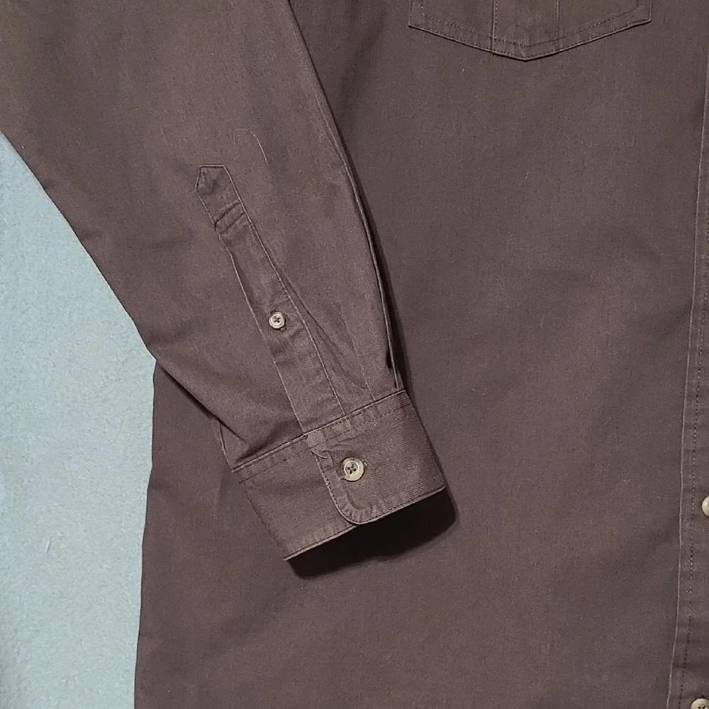 MAGELLAN Men's Dark Brown Long‎ Sleeve Button Up Shirt - Size 2XL